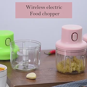 Food Chopper-250 ml Portable Food Chopper Processor, Garlic Masher with Sharp Blades Blender for Fruits